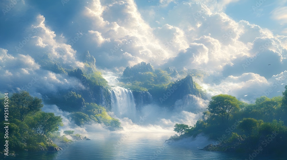 Stunning Celestial Landscape with Planet Earth and Galaxies in the Vast Universe Stunning Celestial Landscape with Planet Earth and Galaxies in the Vast Universe