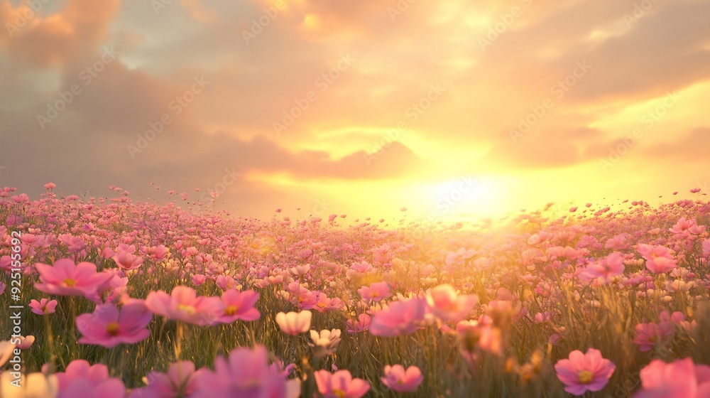 summer sunrise field of blooming pink meadow flow summer sunrise field of blooming pink meadow flow