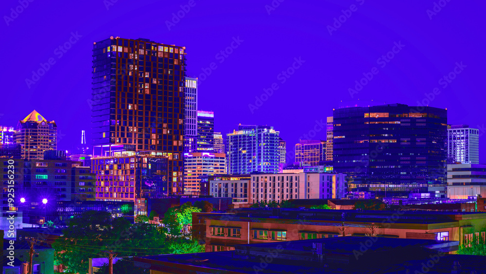 Salt Lake City Skyline, Skyscrapers, and Buildings in Utah, USA: A tranquil metropolitan modern cityscape of The Crossroads of the West illuminated by lights Salt Lake City Skyline, Skyscrapers, and Buildings in Utah, USA: A tranquil metropolitan modern cityscape of The Crossroads of the West illuminated by lights