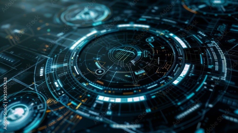 A circle shaped head up display interface target pointer for a futuristic cyber technology concept that incorporates a dark and grainy texture A circle shaped head up display interface target pointer for a futuristic cyber technology concept that incorporates a dark and grainy texture