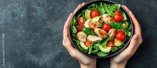 Fresh and Healthy Chicken Salad in a Bowl