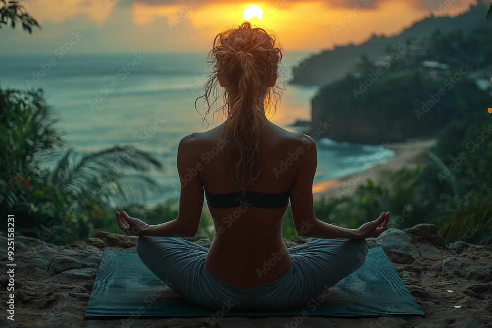 A solo traveler practicing mindfulness in a serene natural environment, promoting peace and connection with nature. A solo traveler practicing mindfulness in a serene natural environment, promoting peace and connection with nature.