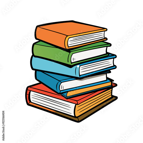 Stack of books vector isolated illustration design