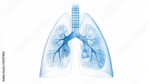 Medical scan showing lungs with fluid accumulation, pleural effusion symptom, Lung Cancer Indicator, Diagnostic imaging photo