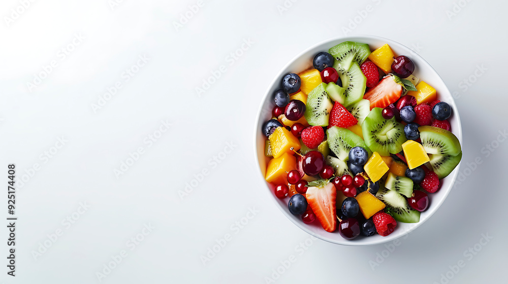 Refreshing Summer Fruit Salad on Clean White Background. Refreshing Summer Fruit Salad on Clean White Background.