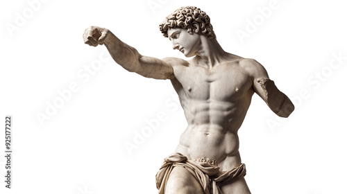 Greek sculpture statue on transparent background