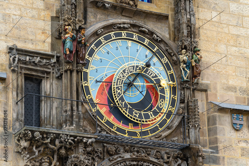 Photography Prague astronomical clock on Old Town Hall in Prague, Czech Republic