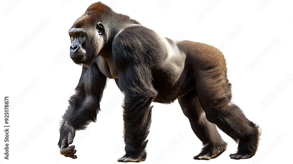 Gorilla walking full body on transparent background Gorilla walking full body on transparent background