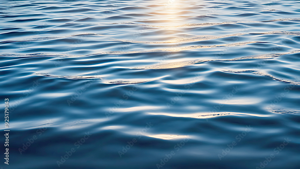 Water wave pattern in color ,the water surface in the river ripples, waves   in the sunlight during sunset
