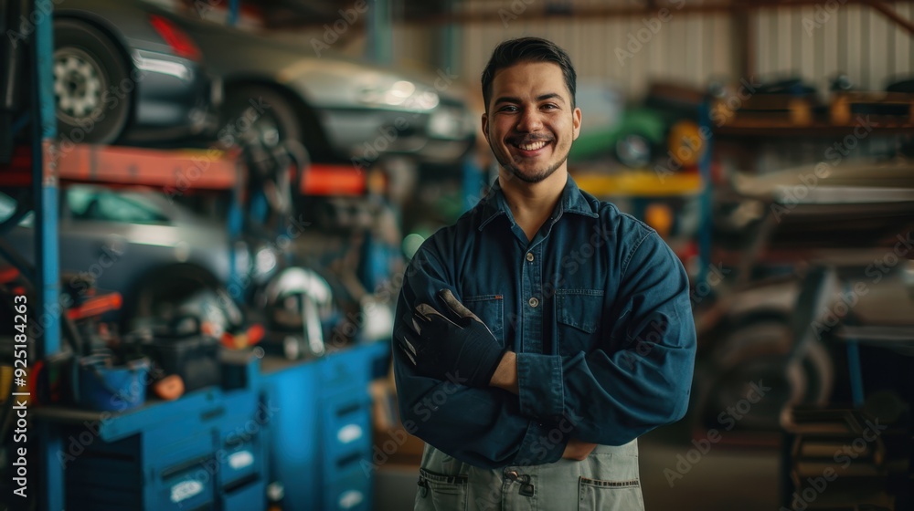 The confident car mechanic The confident car mechanic