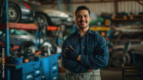 The confident car mechanic