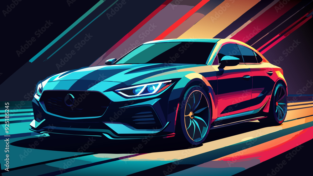 Obraz premium super sport car background with copy space, generic and brandless model car.