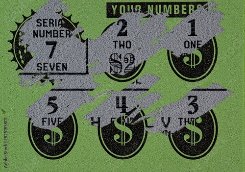 Loser scratch off lottery ticket close up