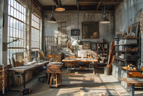 a room filled with lots of furniture and lots of windows