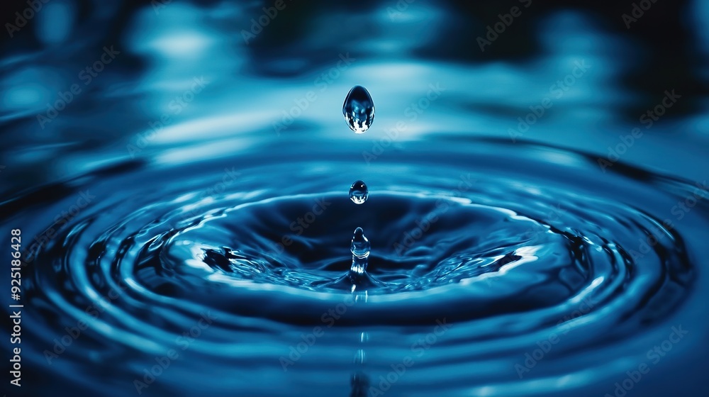 A drop falls on the water surface, forming circles on the water. A drop falls on the water surface, forming circles on the water.