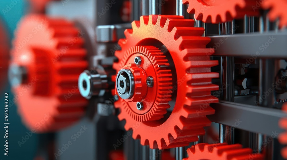 3D printer internal mechanics with design analysis, mechanical engineering, 3D illustration 3D printer internal mechanics with design analysis, mechanical engineering, 3D illustration