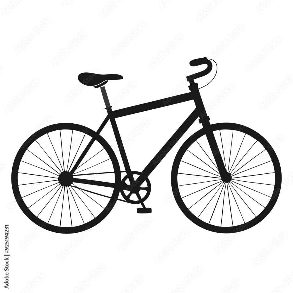 Bicycle logo silhouette vector illustration. Generative AI Bicycle logo silhouette vector illustration. Generative AI