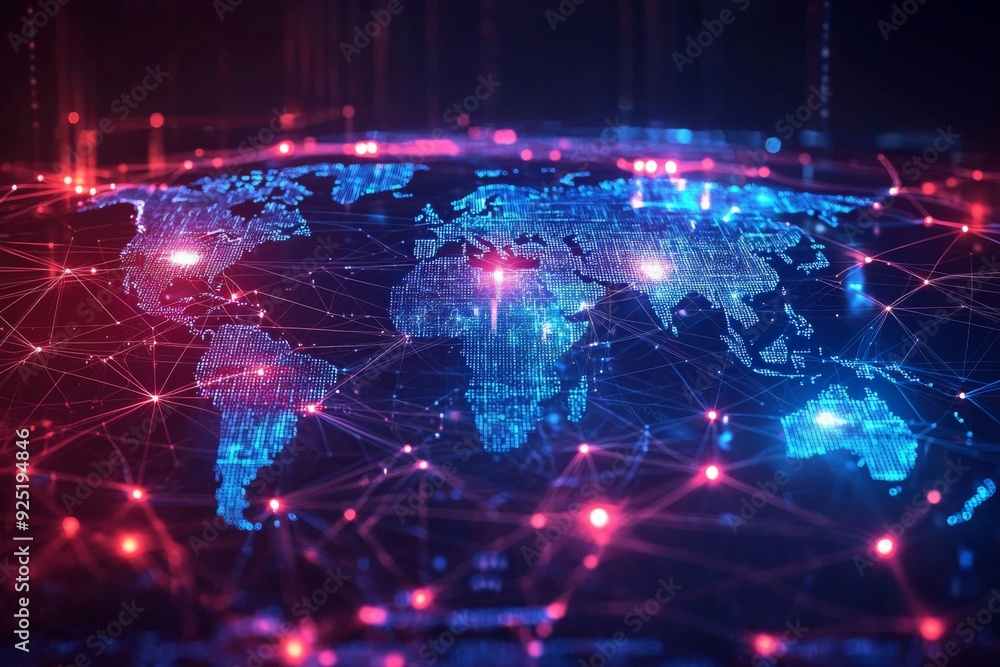 Global Digital Business Network Connection Illustration created with Generative AI Global Digital Business Network Connection Illustration created with Generative AI