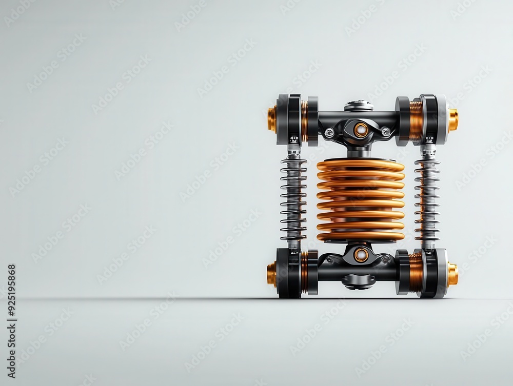 Fototapeta premium Suspension system with force analysis, mechanical engineering, 3D illustration