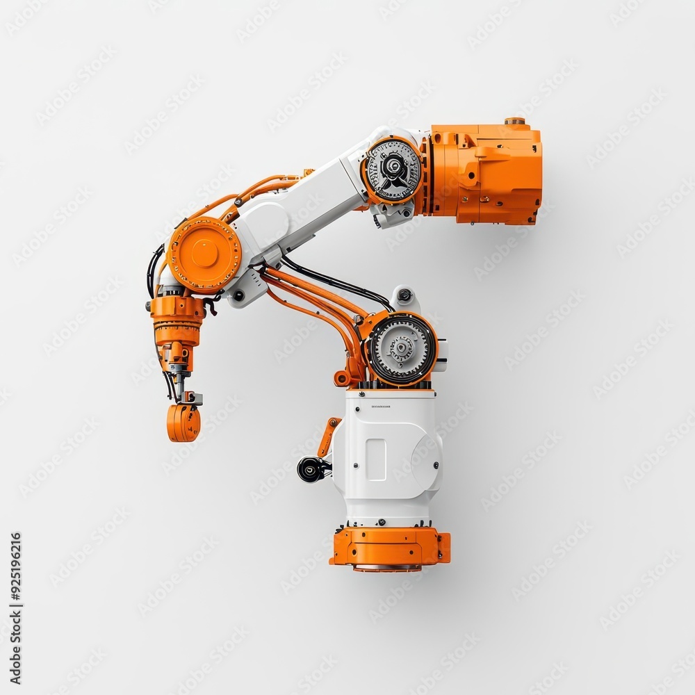 Fototapeta premium Robotic arm with internal mechanisms, mechanical design analysis, 3D illustration