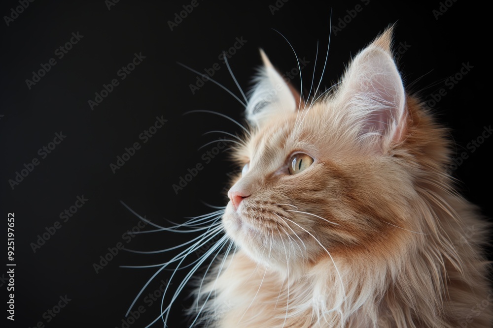A cat with long fur is looking at the camera. The cat has a very cute and friendly expression A cat with long fur is looking at the camera. The cat has a very cute and friendly expression