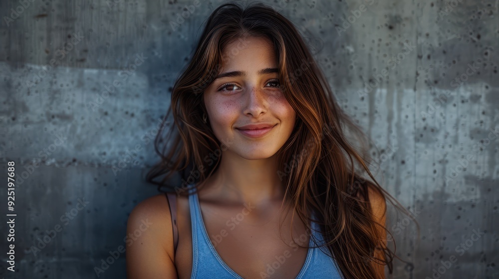 The smiling young woman. The smiling young woman.