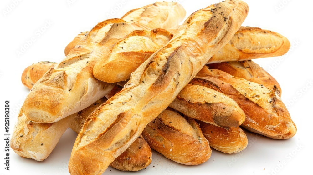 Baguette isolated on white background, full depth of field. Baguette isolated on white background, full depth of field.