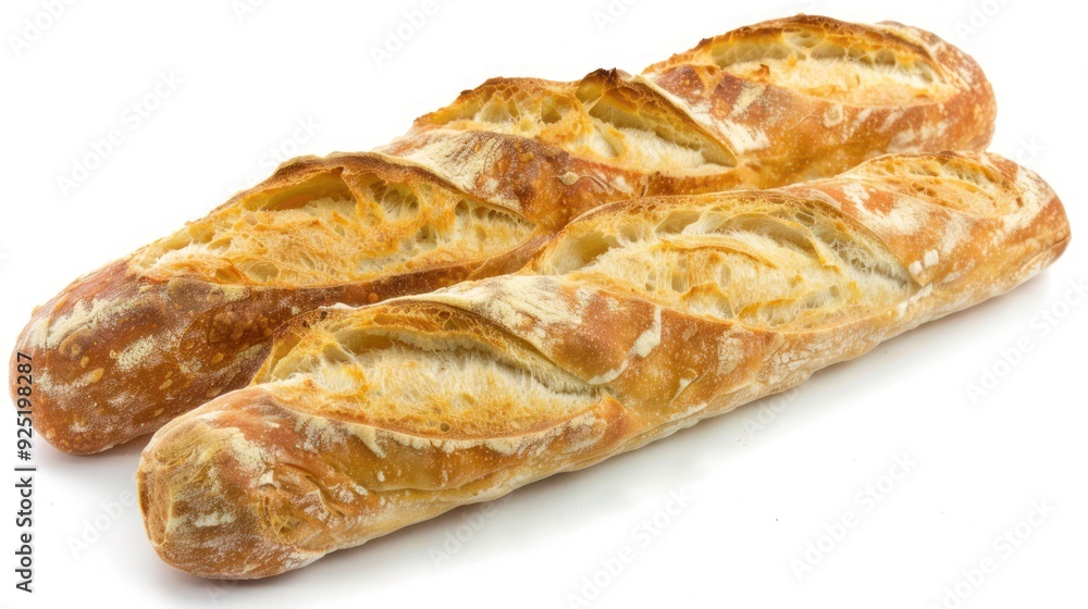 Baguette isolated on white background, full depth of field. Baguette isolated on white background, full depth of field.