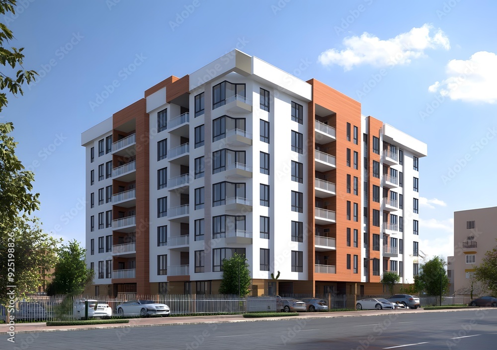 Modern Apartment Building Exterior Design with Balcony Modern Apartment Building Exterior Design with Balcony
