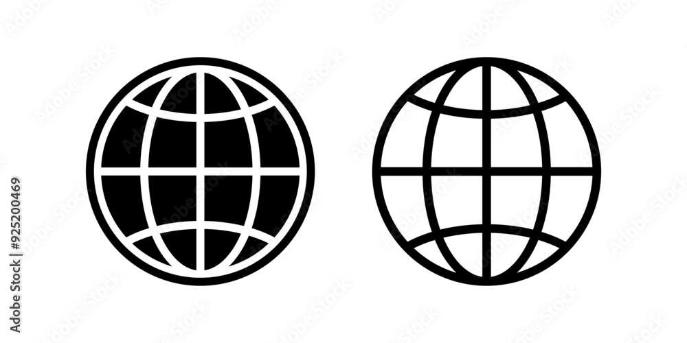 Globe icon set. flat illustration of vector icon Globe icon set. flat illustration of vector icon