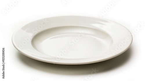 Empty plate, isolated on white background, full depth of field. 