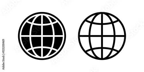 Globe icon set. flat illustration of vector icon