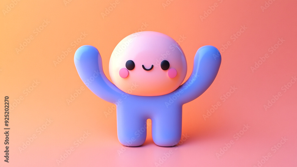 Man. 3 d. Children's illustration. Man. 3 d. Children's illustration.