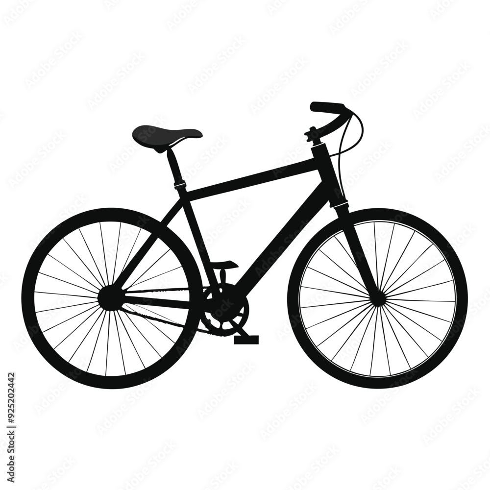 Bicycle logo silhouette vector illustration. Generative AI Bicycle logo silhouette vector illustration. Generative AI