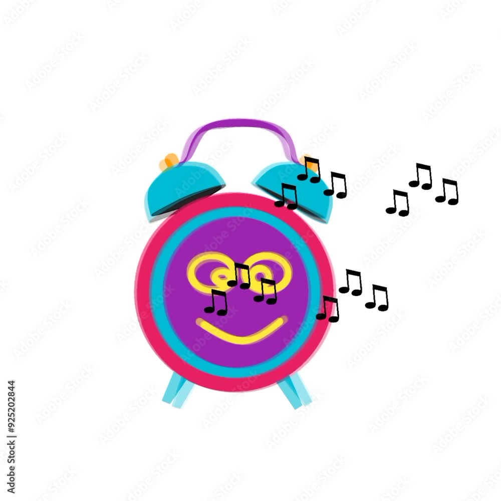 Animated alarm time a clock cartoon isolated with white background Animated alarm time a clock cartoon isolated with white background