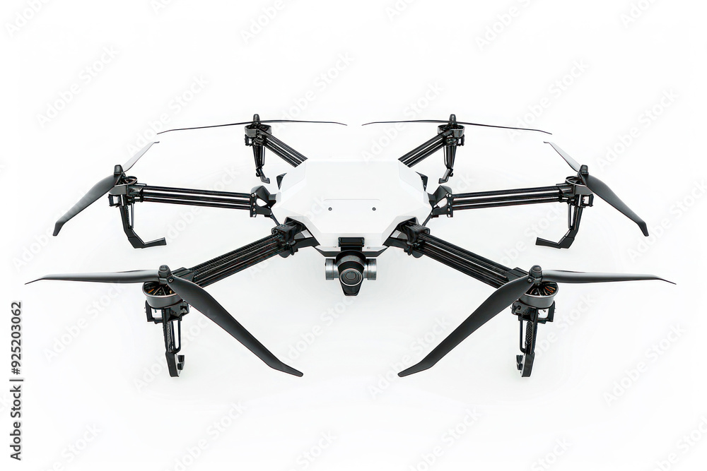High-Detail 2D Illustration of Advanced Autonomous Drone with Multiple Rotors, Cameras, and Sensors on White Background High-Detail 2D Illustration of Advanced Autonomous Drone with Multiple Rotors, Cameras, and Sensors on White Background