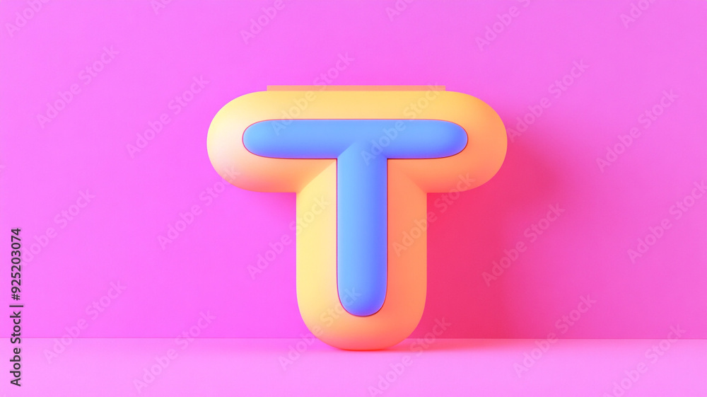 The letter T. 3 D. Children's illustration. The letter T. 3 D. Children's illustration.