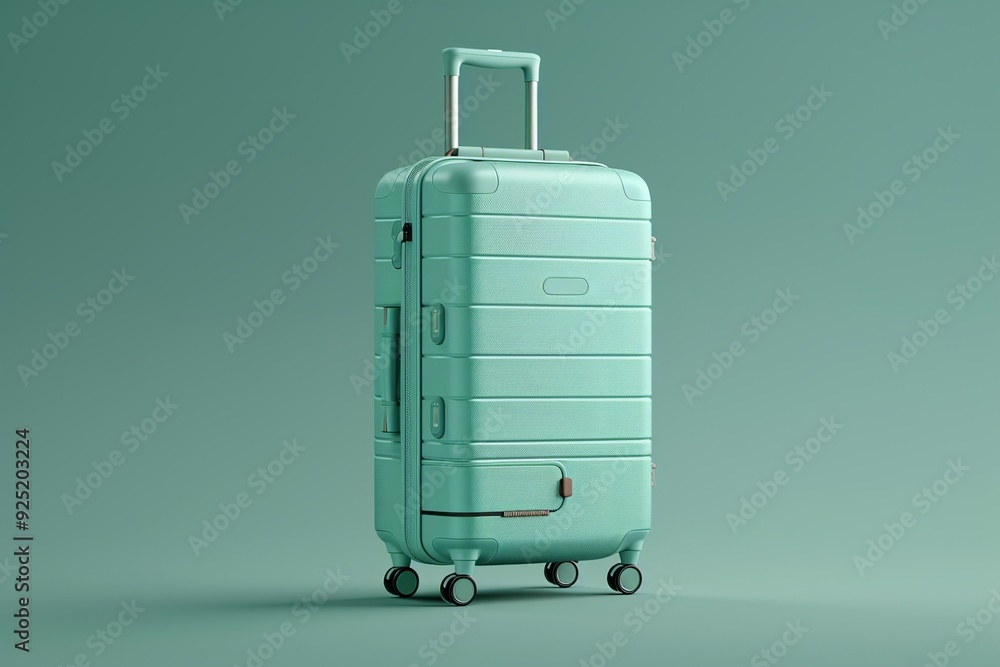 A minimalist 3D render of a travel suitcase icon, showcasing a compact and stylish design with smooth surfaces and no extraneous details. The simplicity emphasizes functionality A minimalist 3D render of a travel suitcase icon, showcasing a compact and stylish design with smooth surfaces and no extraneous details. The simplicity emphasizes functionality