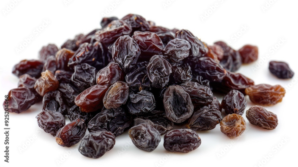 Raisin isolated on white background, full depth of field