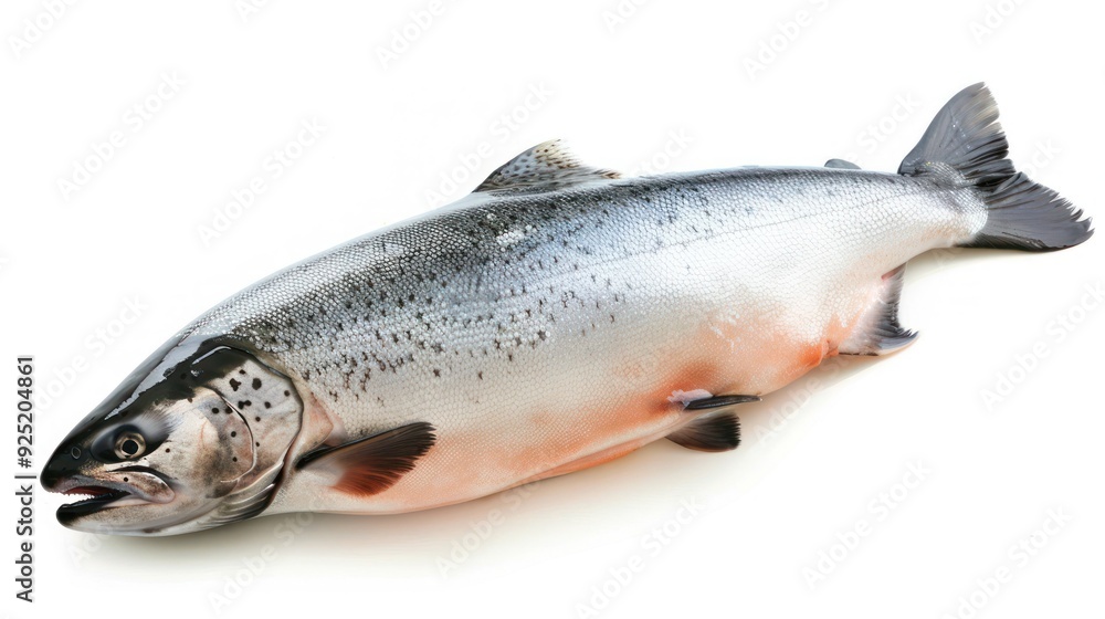 raw salmon, fish isolated on white background, full depth of field raw salmon, fish isolated on white background, full depth of field