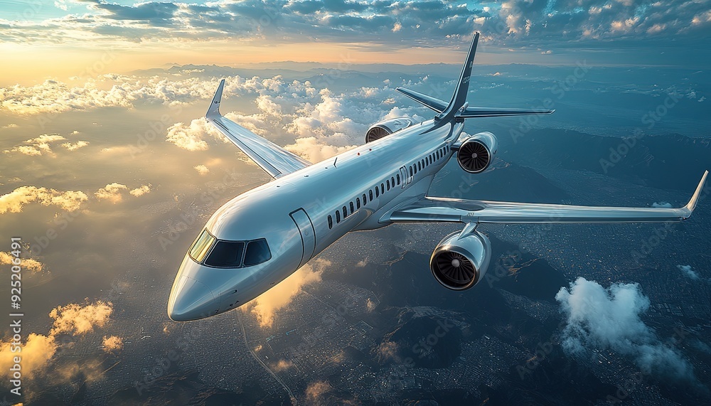 Obraz premium Airplane in the clouds