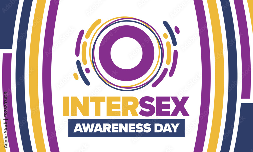 Obraz premium Intersex Awareness Day. Human Rights. Internationally observed event. Celebrate annual in October 26. Intersex people community. Freedom and solidarity. Poster, card, banner and background. Vector