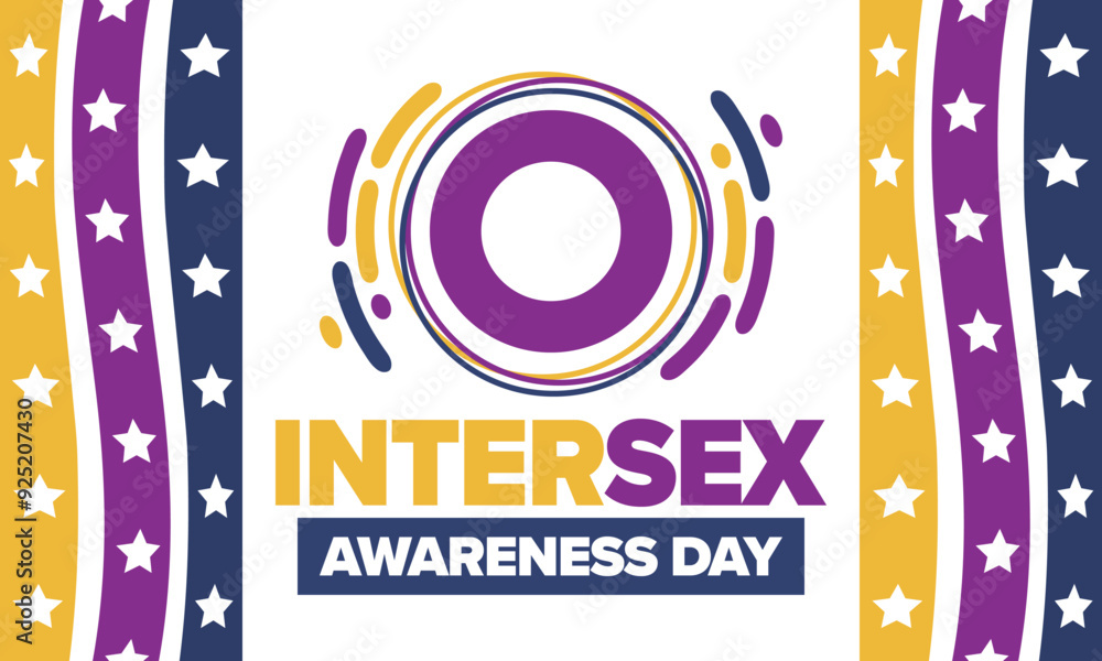 Obraz premium Intersex Awareness Day. Human Rights. Internationally observed event. Celebrate annual in October 26. Intersex people community. Freedom and solidarity. Poster, card, banner and background. Vector