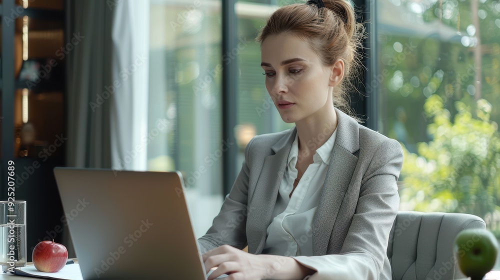 The businesswoman at desk The businesswoman at desk