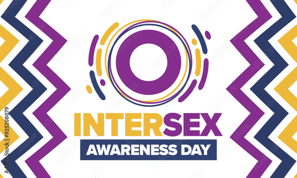 Fototapeta premium Intersex Awareness Day. Human Rights. Internationally observed event. Celebrate annual in October 26. Intersex people community. Freedom and solidarity. Poster, card, banner and background. Vector