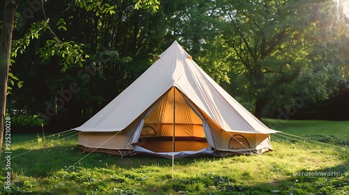 Obraz na płótnie Bell tent on a field of grass w salonie