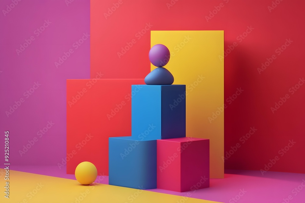 Abstract Background With Colorful Geometric Shapes Abstract Background With Colorful Geometric Shapes