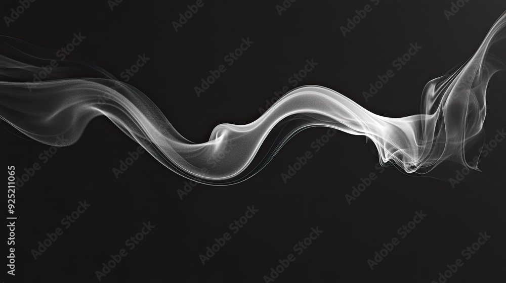 A long, sinuous line of smoke captured in a black and white image, twisting and turning with a mysterious, ethereal quality A long, sinuous line of smoke captured in a black and white image, twisting and turning with a mysterious, ethereal quality