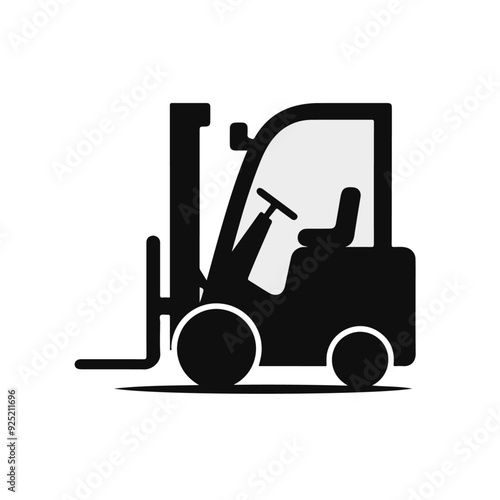 silhouette of a forklift, logo of a forklift