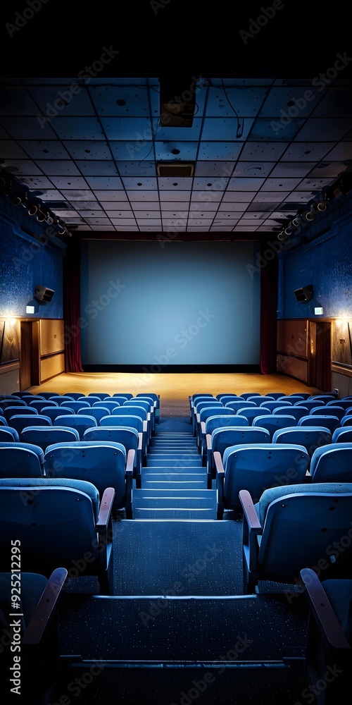 Naklejka premium Empty Movie Theater Seats and Screen